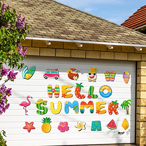 30 Pcs Summer Garage Door Decoration Cruise Door Magnets Beach Refrigerator Car Magnets Hawaii Tropical Garage Door Magnets Holiday Hawaii Tropical Palm Tree Flamingo Magnets For Luau Party Supplies #TOP1