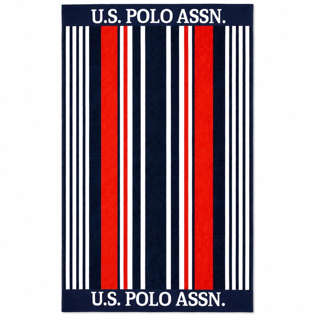U.S. Polo Assn. Large (40" x 70") Striped Nautical Design Lofty Beach Towel Beach, Pool, Boating, Gym, Camping & Outdoor Yoga and Pilates (Bon Voyage Stripe)