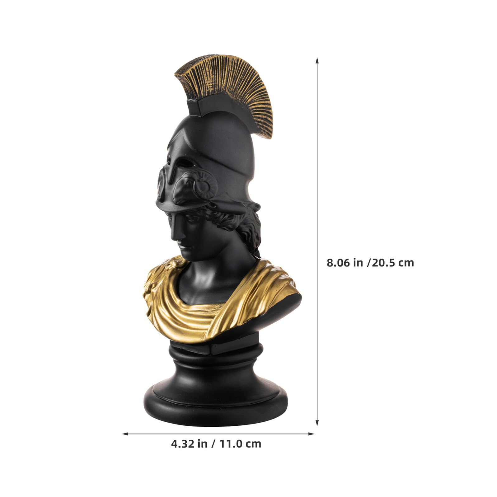 Alipis Porte-stylo en Résine Noir de Tête de Guerrier Romain, Pot à Crayons Multifonctionnel pour Bureau, Organisateur de Fournitures de Bureau et Porte-pinceaux de Maquillage, Rangement
