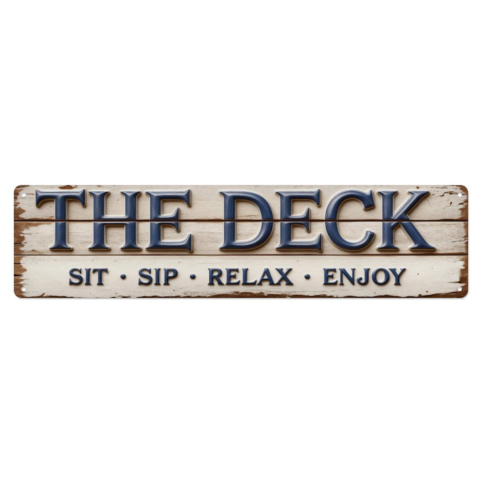 The Deck Sit Sip Relax Enjoy Tin Sign Vintage Metal Sign Home Bar Garden Indoor & Outdoor Wall Decor Retro Metal Poster 4x16 Inch