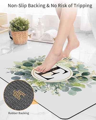 Miniatura 5 de Tapete de baño de letra E para bañera, antideslizante, de secado rápido y absorbente, tierra de diatomeas, cocina, ducha, fregadero, lavable,
