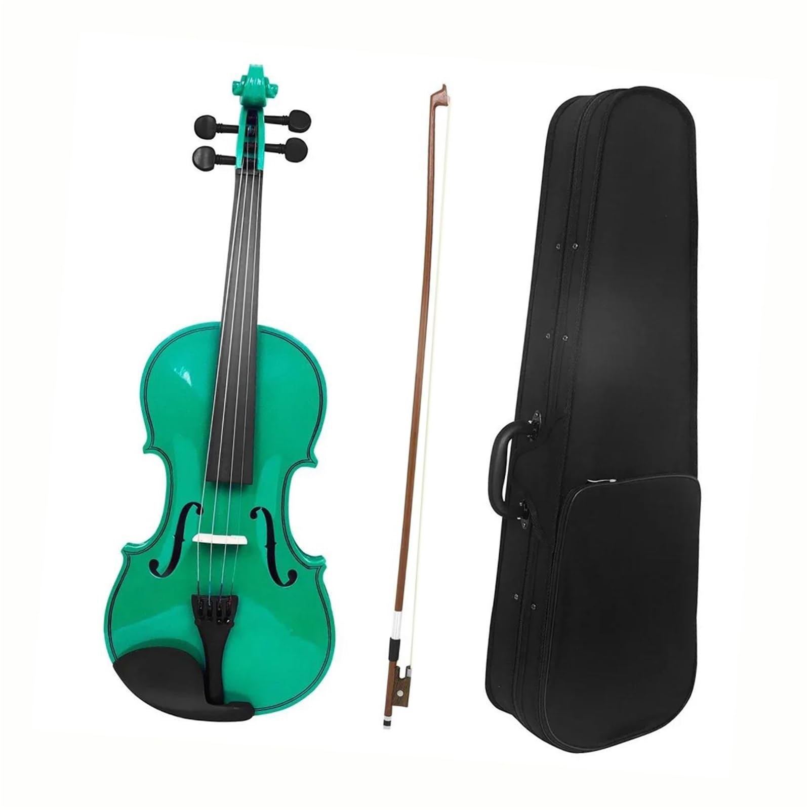 Violino Acustico In Legno Massello 4/4 Violino Principianti | Adatto ai principianti | Verde | Accessori inclusi