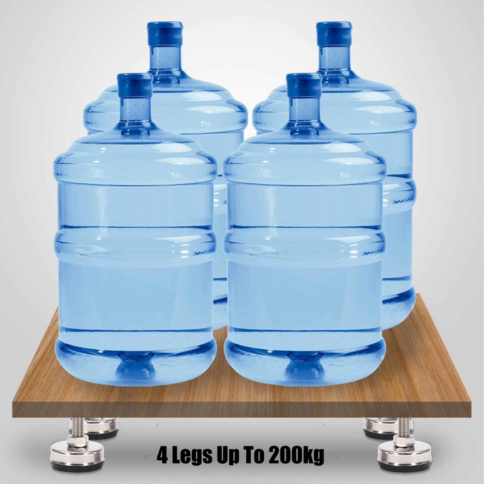 SRHIMEOS Piedini di Livellamento, Piedini Regolabili per Mobili in Acciaio Inox Robusto 4 Pezzi Regolabile con Base in Gomma Antiscivolo e Dado (8cm/3.14in)
