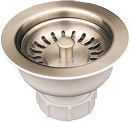 Whitehaus RNW35-ABRAS - Colador de cesta de 3 1/2 pulgadas, latón antiguo