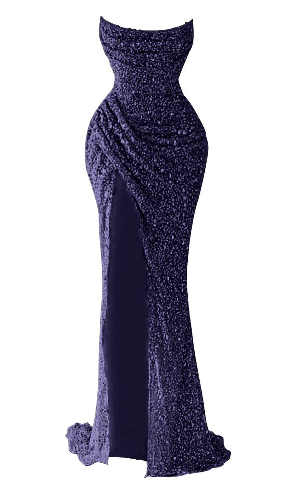 Dexinyuan Sparkly Sequin Mermaid Prom Dresses for Women 2025 Strapless Long Formal Party Evening Gowns with Slit