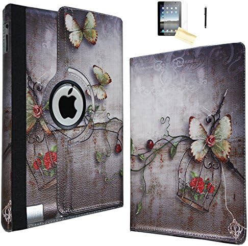 JYtrend iPad Air Case, (R) Rotating Stand Smart Case Cover Magnetic Auto Wake Up/Sleep for iPad Air (Air 1) A1474 A1475 A1476 (Butterfly)