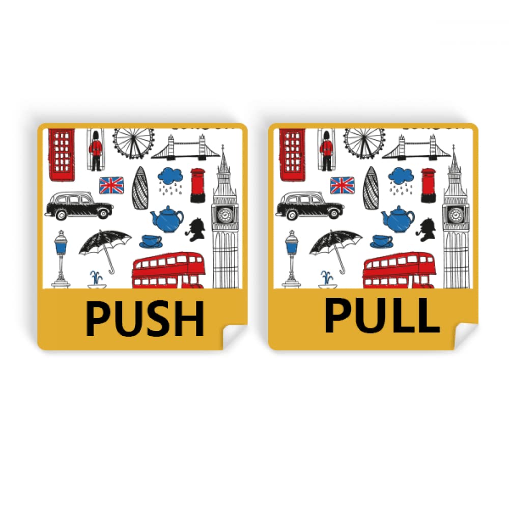 no/no London Big Ben Booth Rain Mailbox Push Pull Door Sign Vinyl Stickers Shop