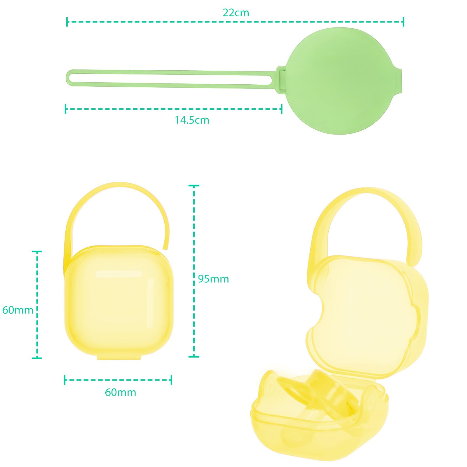 Boîte À Sucettes Bébé 2pcs Silicone Portable Imperméable Sans BPA Voyage