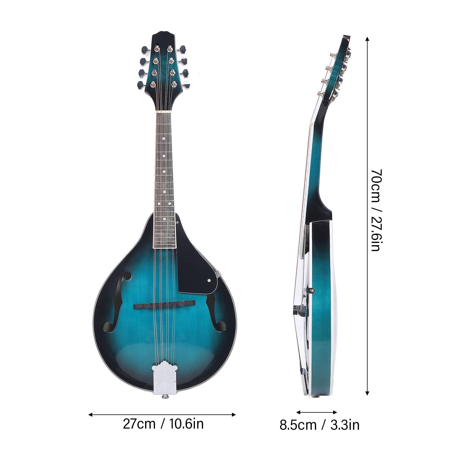 Zestaw Instrumentów Mandolinowych 8 Sznurka Mandolina z Mandoliny z Plamkowatymi Sznurkami i Czyszczeniem dla Początkujących Dorosłych Zielony
