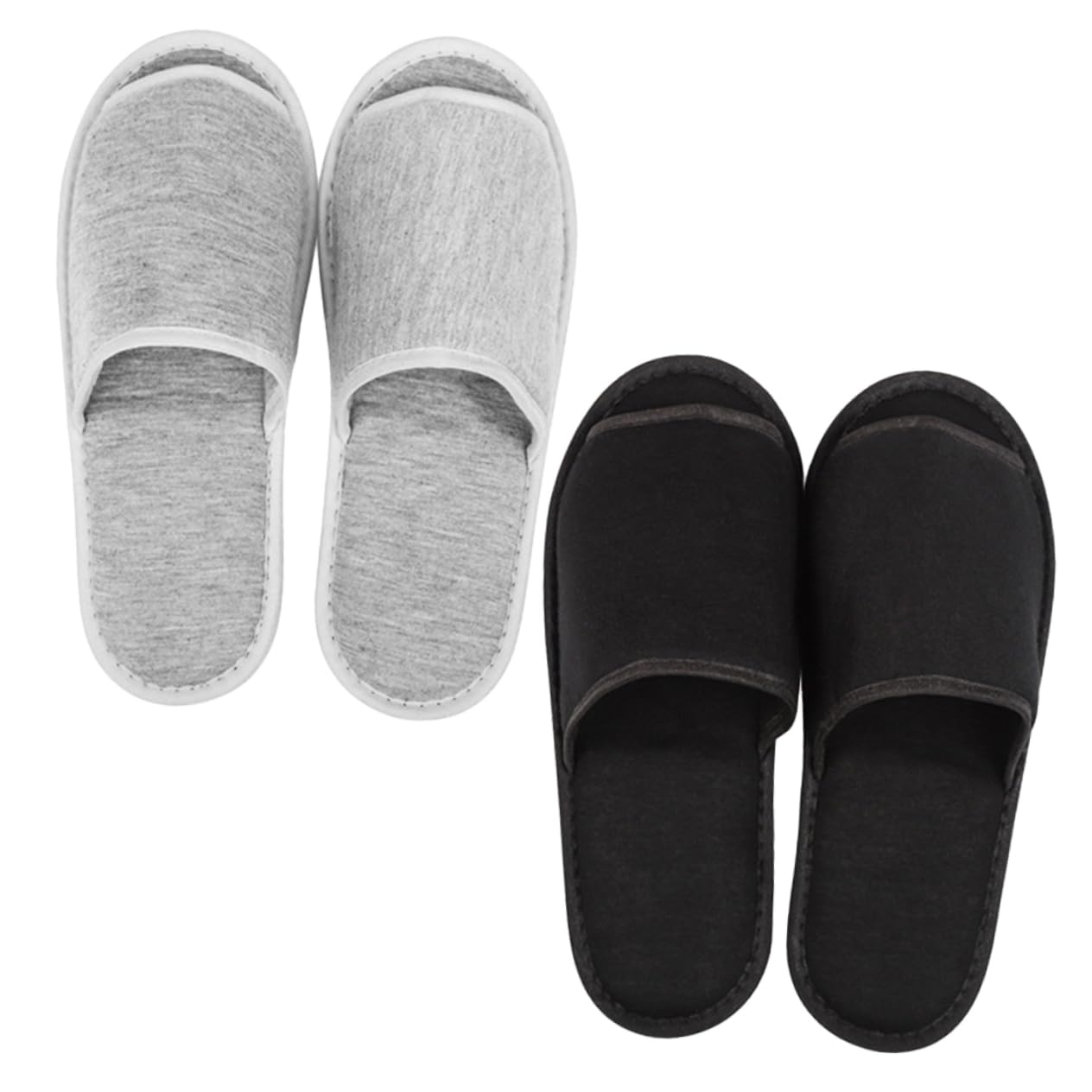 FRCOLOR Travel-friendly Slippers 2 Pairs Ultra-lightweight Foldable Disposables Soft Fabric for Home Hotel Spa Salon