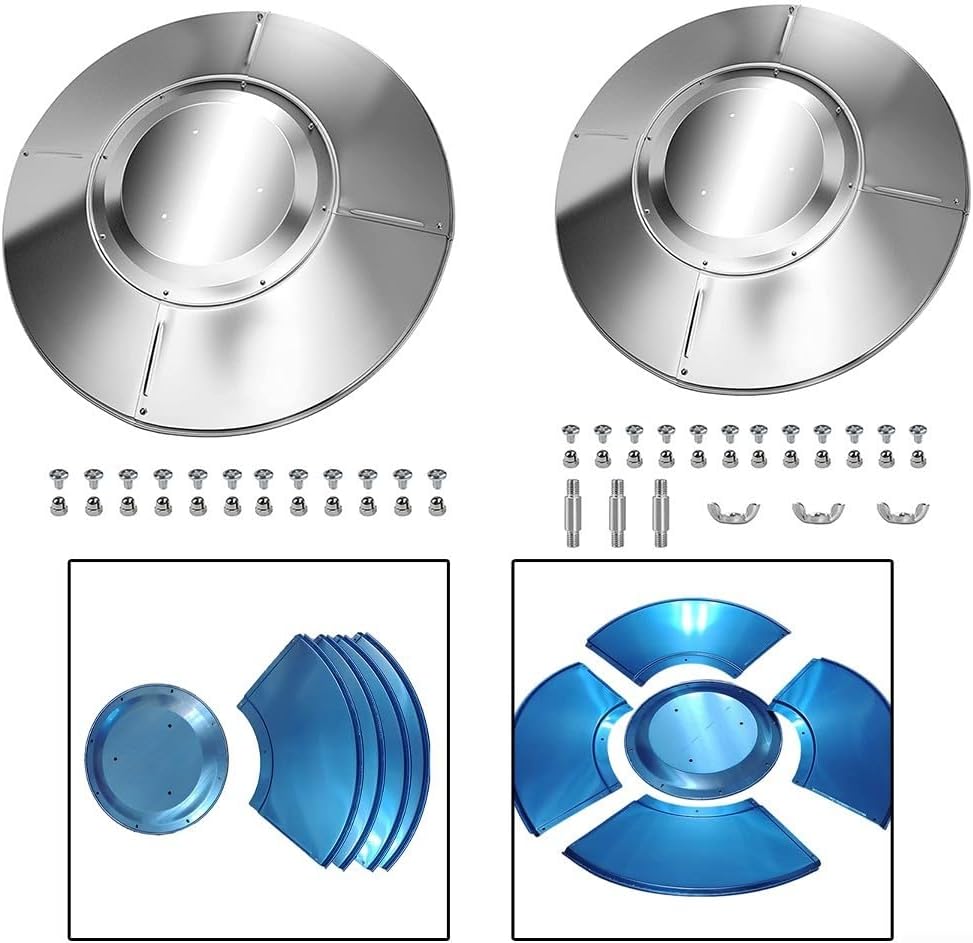 Aluminum Patio Heater Reflector Shield for Vertical Umbrella Shaped Gas Heaters Providing Effective Heat Reflection and Element Protection (4+1)