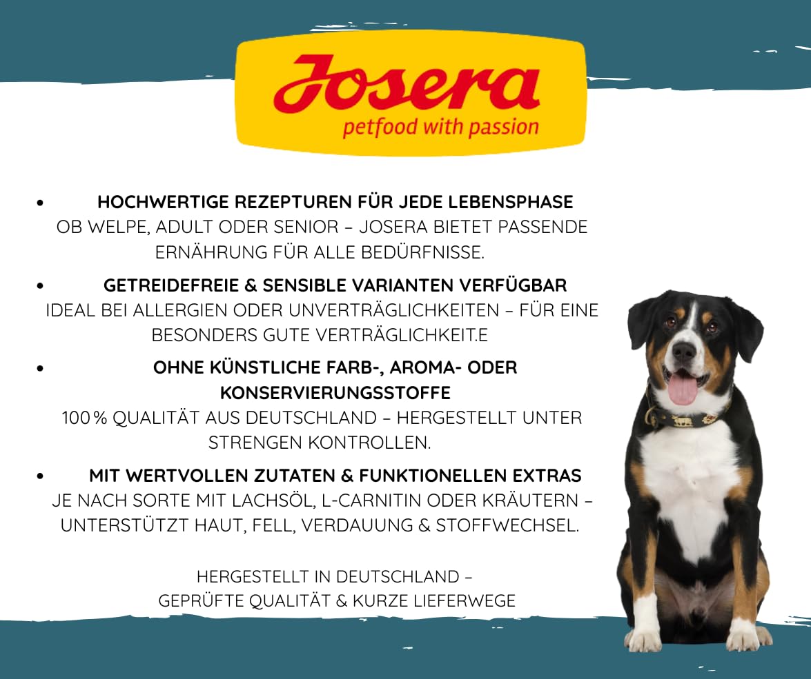 Josera - Hundefutter - Josera Exclusive SensiJunior - Trockenfutter 12,5 KG - Hochverdauliches Aufzuchtfutter für Hunde + Goodie Quietsche Seppl