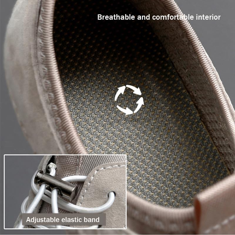 AngryMonkey Outdoor Mesh Trail Shoes for Hiking & Walking Men's Summer Breathable Italian Handmade Slip On Soft Suede Walking Flat Loafers4