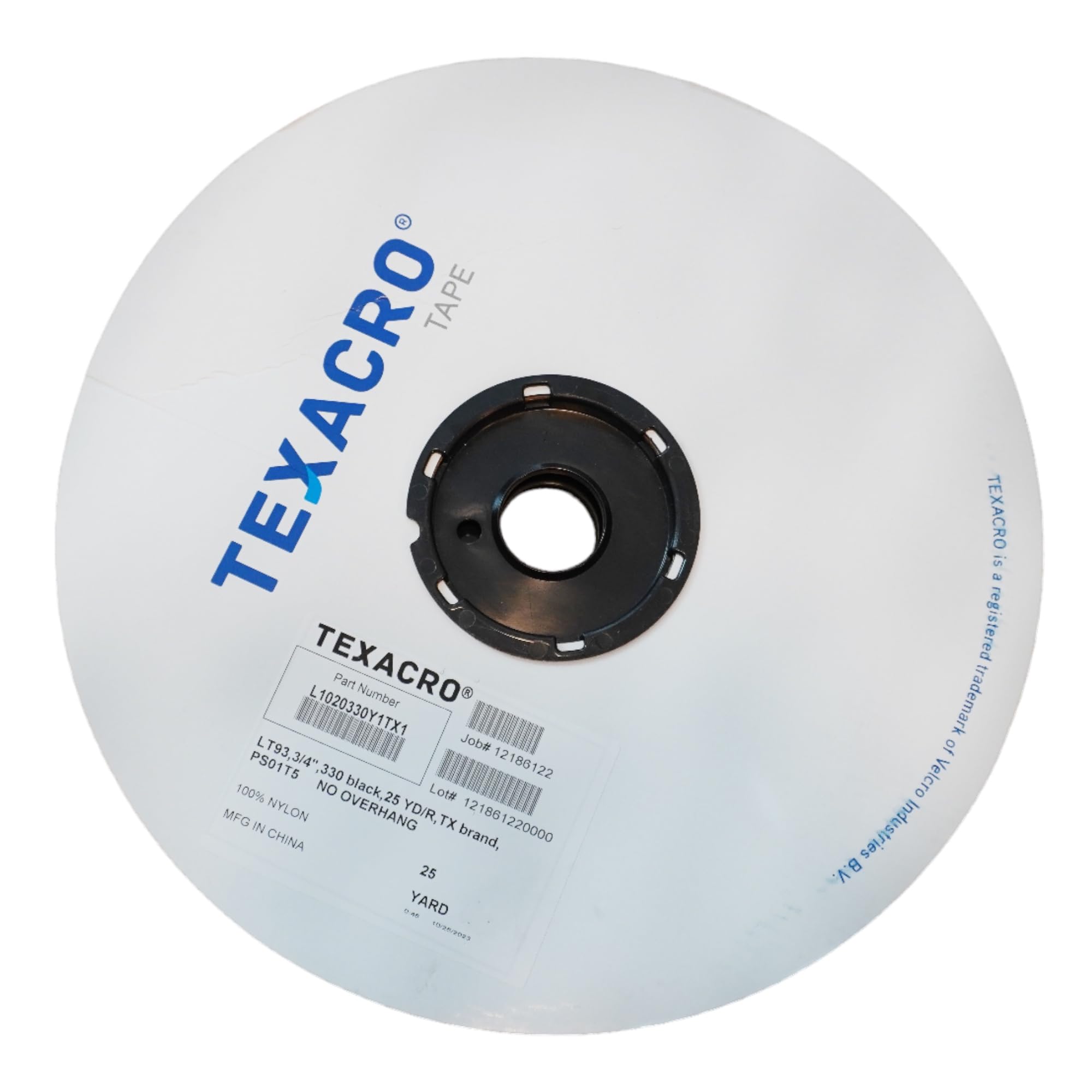 TEXACRO Brand Loop 71/BLK07525 70/71 TEXACRO Velcro Adhesive-Backed Loop-Side Only: 3/4" x 75 ft., Black