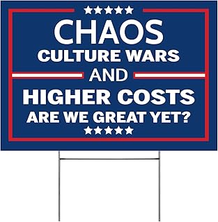 Vrogadso Anti Trump Yard Signs Political Protest Anti Maga Yard Sign with Yard Stake 12''x18'' Large Saying CHAOS CULTURE WARS Made of PVC