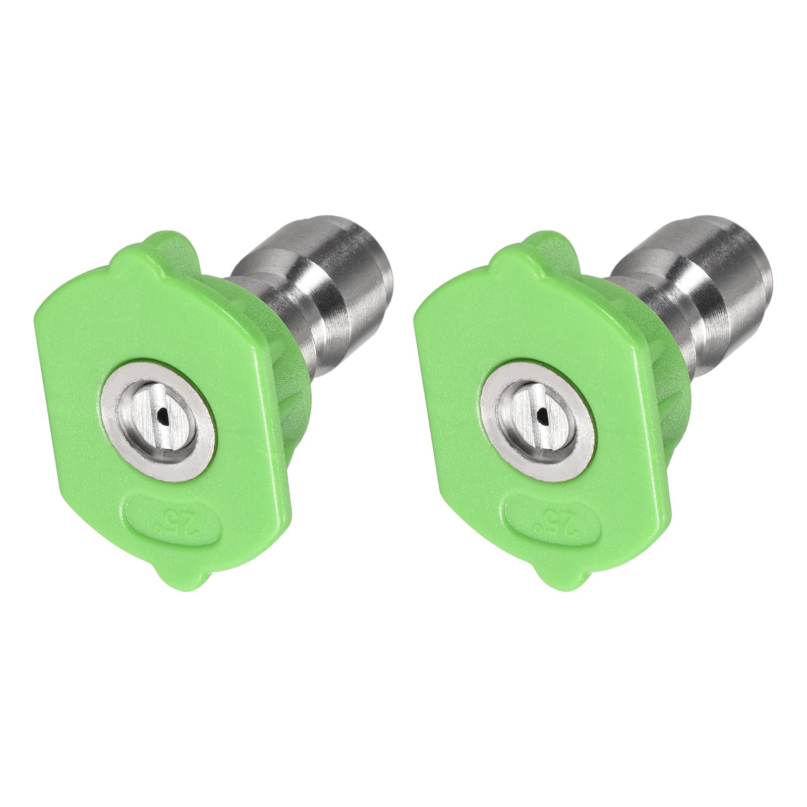 METALLIXITY Pressure Washer Nozzle Tips (1/4", 1.2mm/3/64) 2Pcs, Stainless Steel 25 Degree Quick Connect - for Home Kitchen Garden, Green