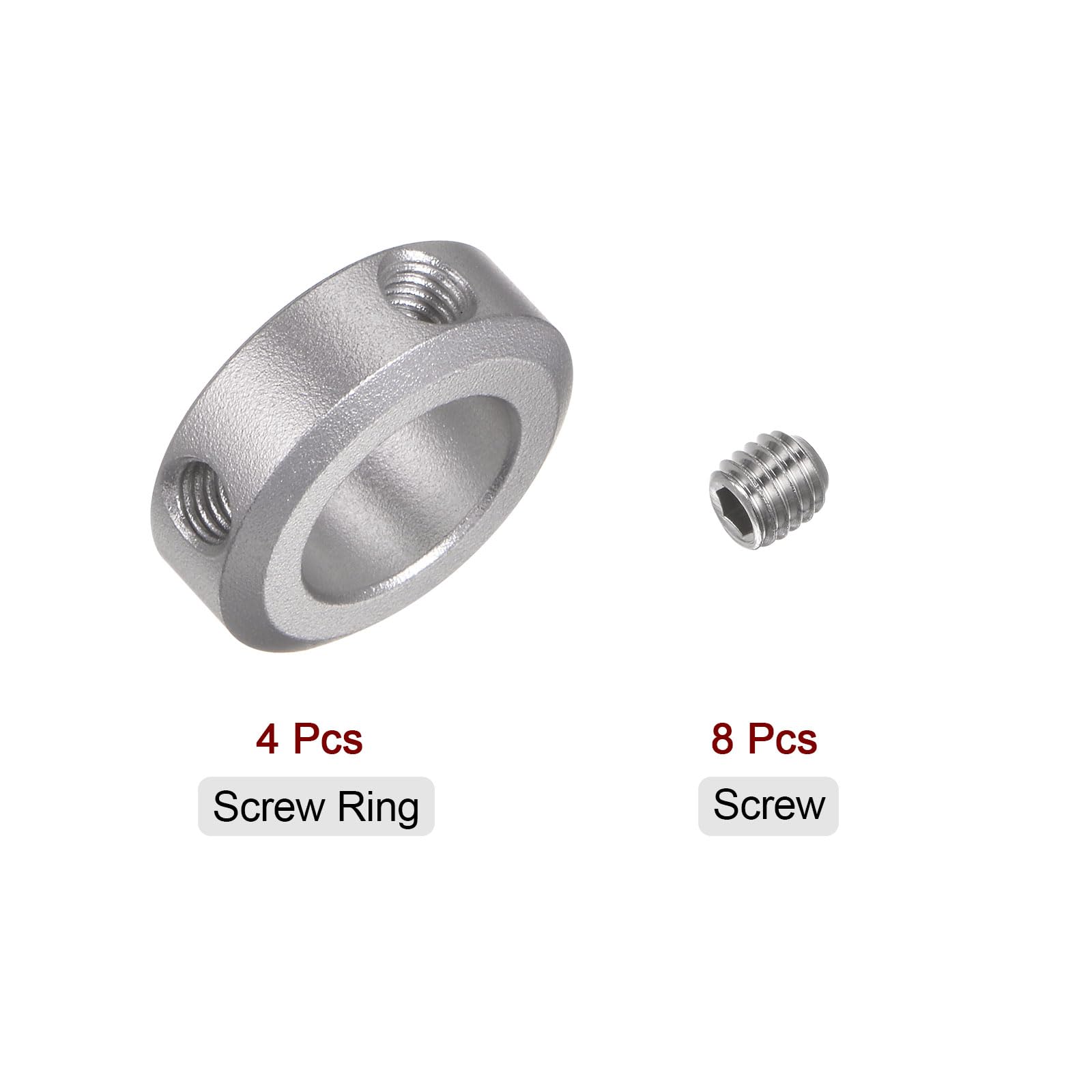 Set 4 Pezzi Collari Per Albero In Alluminio - Fascette Con Vite Per Fissaggio, 14mm Alesaggio, 24mm OD - Foto 10