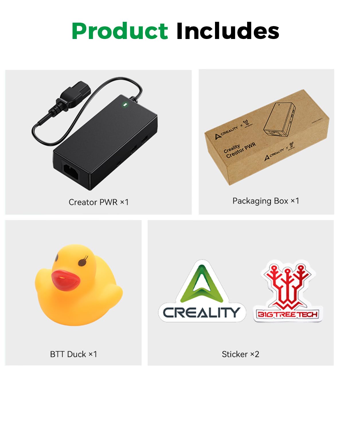 Creality Oficjalny zasilacz sieciowy Creator PWR Smart, 100-240 VAC, natychmiastowa ochrona przed przepięciem, obsługa Wi-Fi, komunikacja typu C, do drukarek Creality Hi/K1/serii K2/Ender-3 V3 itp