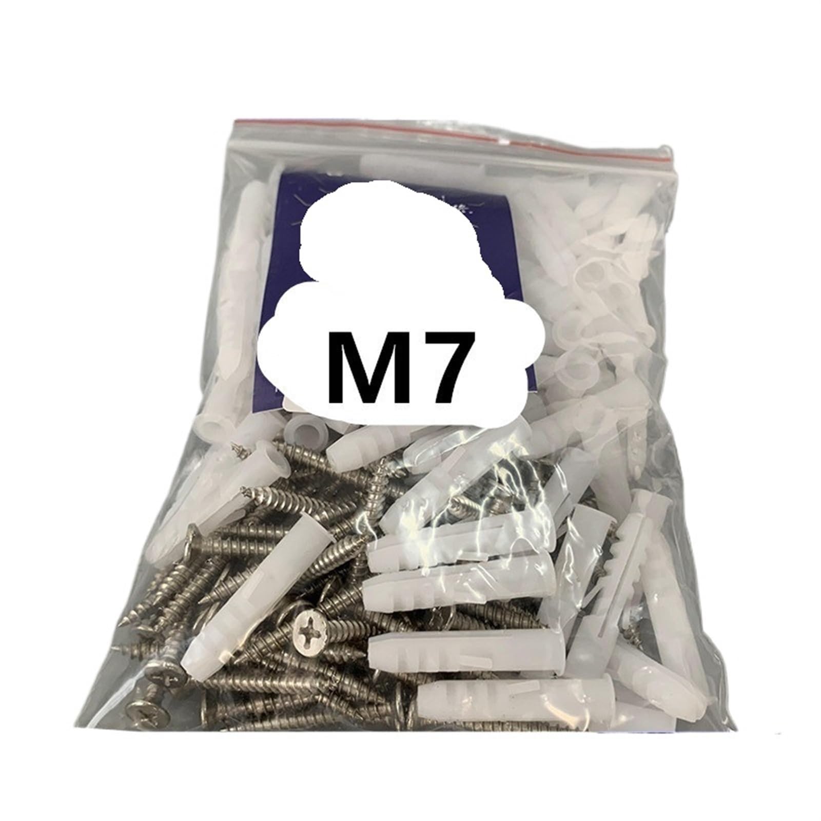 50-100 szt. M5 M6 M7 M8 M10 M12 żebrowane plastikowe kotwy ścienne plastikowe rury rozprężne rury rozporowe do śrub samogwintujących (rozmiar: 100 szt. M7 x 33 mm)