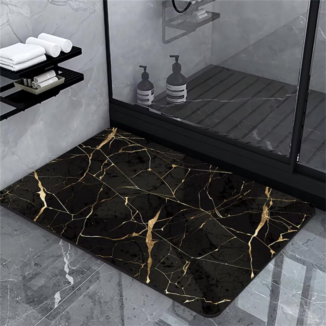 Badezimmerteppich Badematte rutschfest Badematte Badteppich Badvorleger 140x200cm Badematten Badteppiche Duschmatte rutschfest, Duschvorleger Badezimmermatte rutschfest Stein Badematte Stone