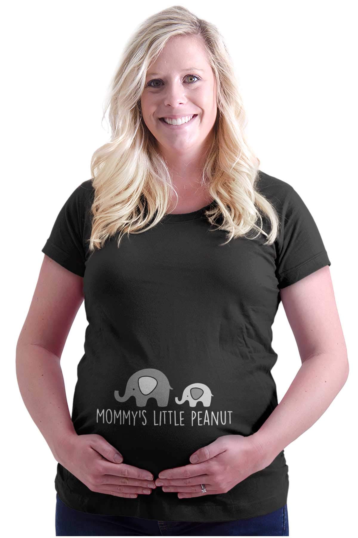 Brisco BrandsMommys Little Peanut Cute Elephant Animal Maternity T Shirt
