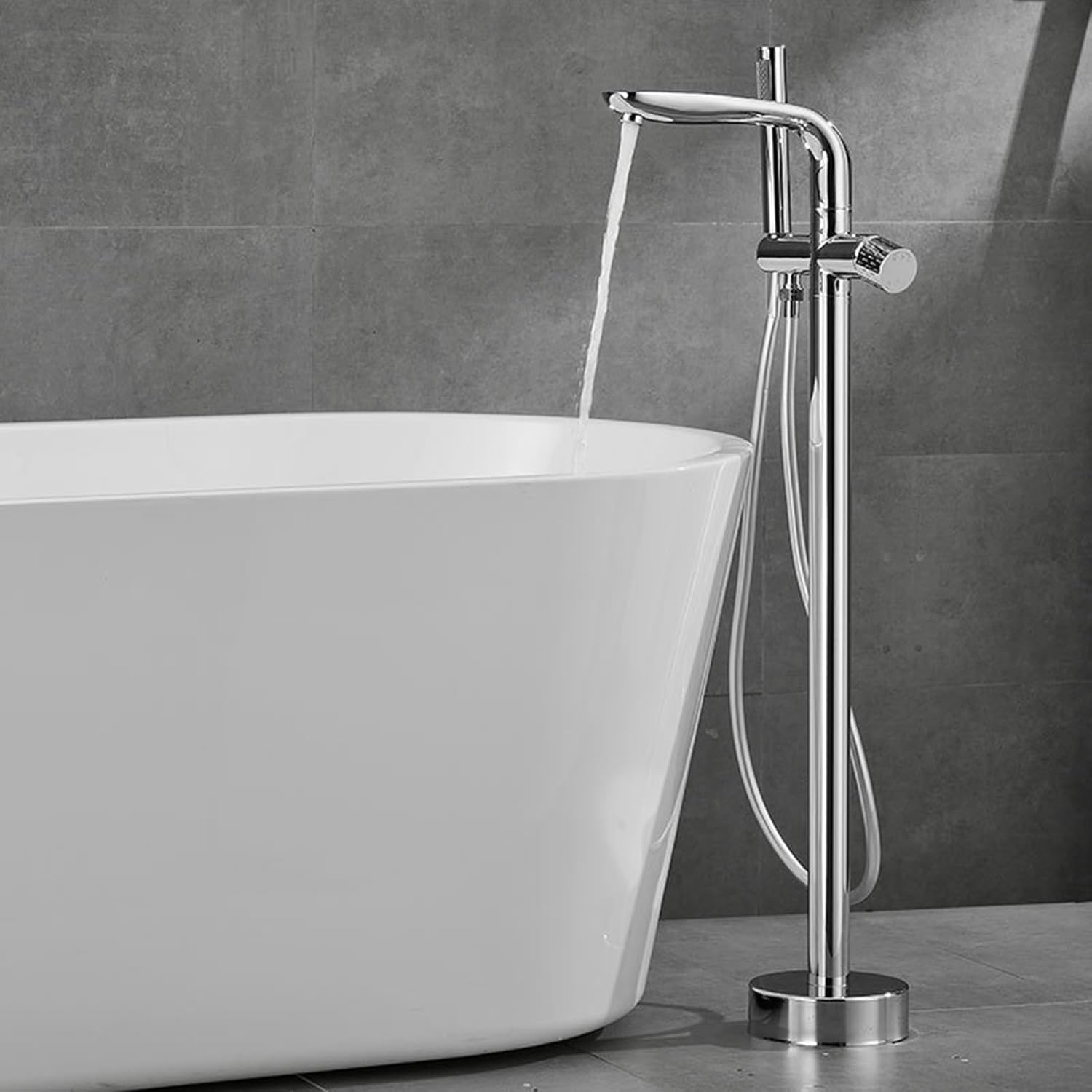 KUNYOS Mixer tap Shower standing faucet Bathtub faucet Single lever mixer Bathtub Shower faucet Mixer faucet Bathtub with shower 360° swivel