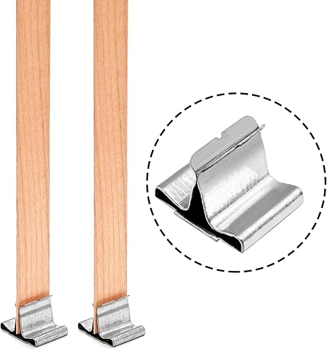 Miniatura 6 de 100 mechas de madera para velas, 0.591 in x 5.906 in, mechas de madera sin humo, mechas de madera agrietada, mechas de cera de núcleo de madera,