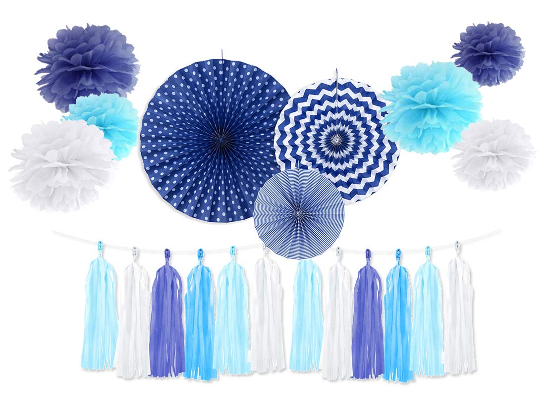 WYw Festone Fai Da Te Con Nappe - 12 Pezzi Rosa, Blu, Pesca, Per Matrimoni E Feste - 3