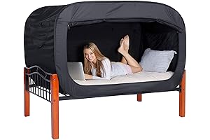 Pop Up Twin Bed Tent with Privacy, Mosquito Mesh, & Double Doors