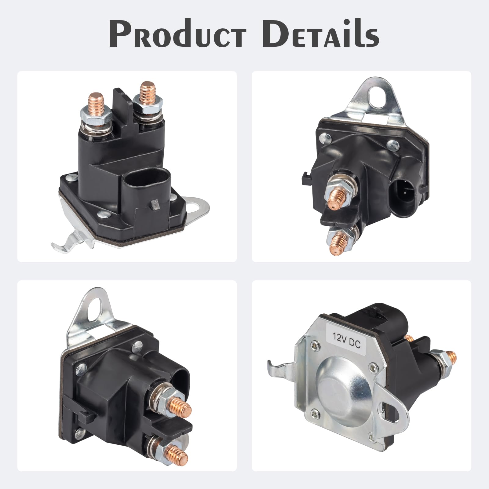 JTAREA 7CM-1241-212-51 Starter Solenoid 12V 2 Terminals Lawn Mower Solenoids Relay Replacement Parts for Trombetta 7CM124121251 M008904-000 Gravely 05167200 Riding Lawnmower Tractor - Image 3