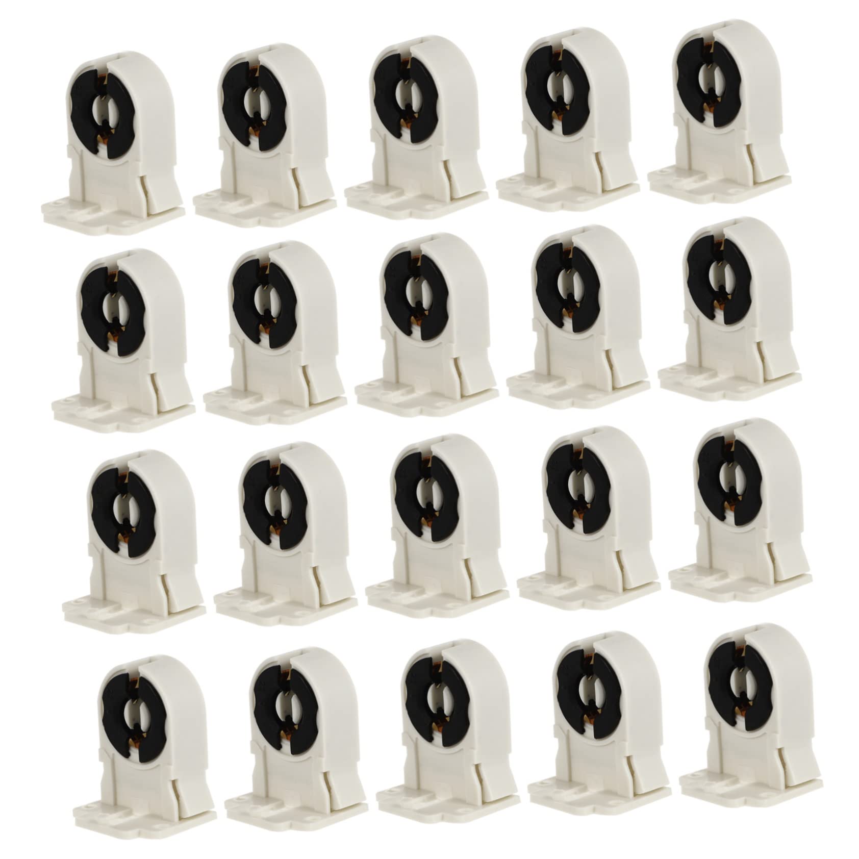 DOITOOL 20Pcs T8 Fluorescent Light Holder Lamp Holder Light Tube Heat-Resistant ABS/Pc for Home Office Bedroom Replace Old Socket
