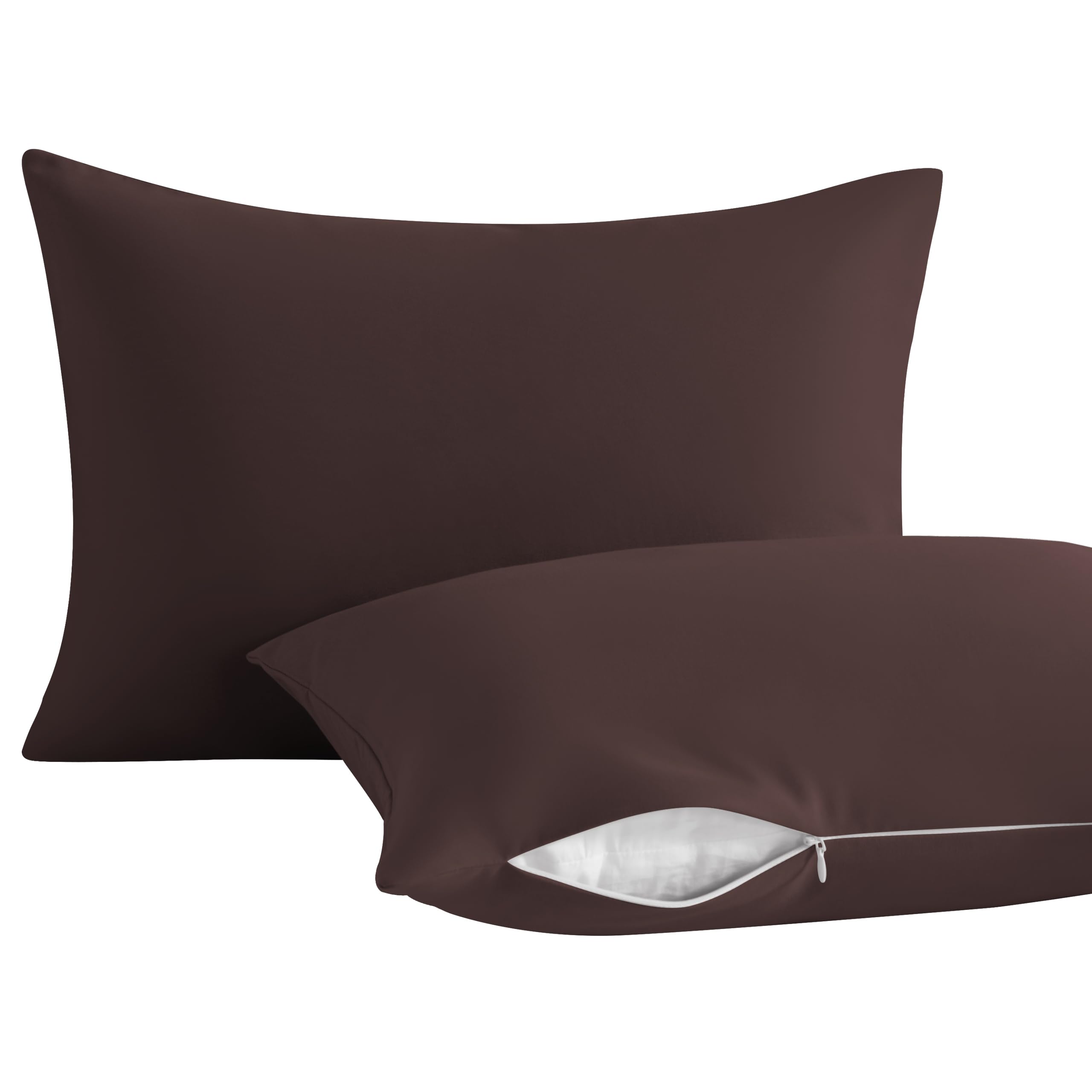 NTBAY Toddler Pillows with Pillowcases Set, 4 Piece 13 x 18, Dark Brown