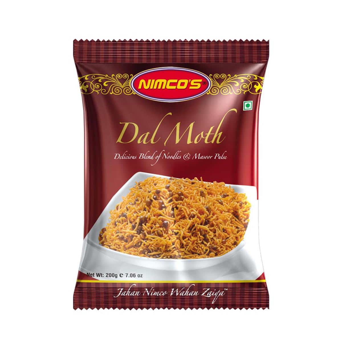 Nimco's Dal Moth 200g (Pack of 2) Authentic Karachi Delicious Blend of Noodles & Masoor Pulse by Nimco - Premium Quality Snack with Bold Flavors - Perfect Pakistani Snacking Experience