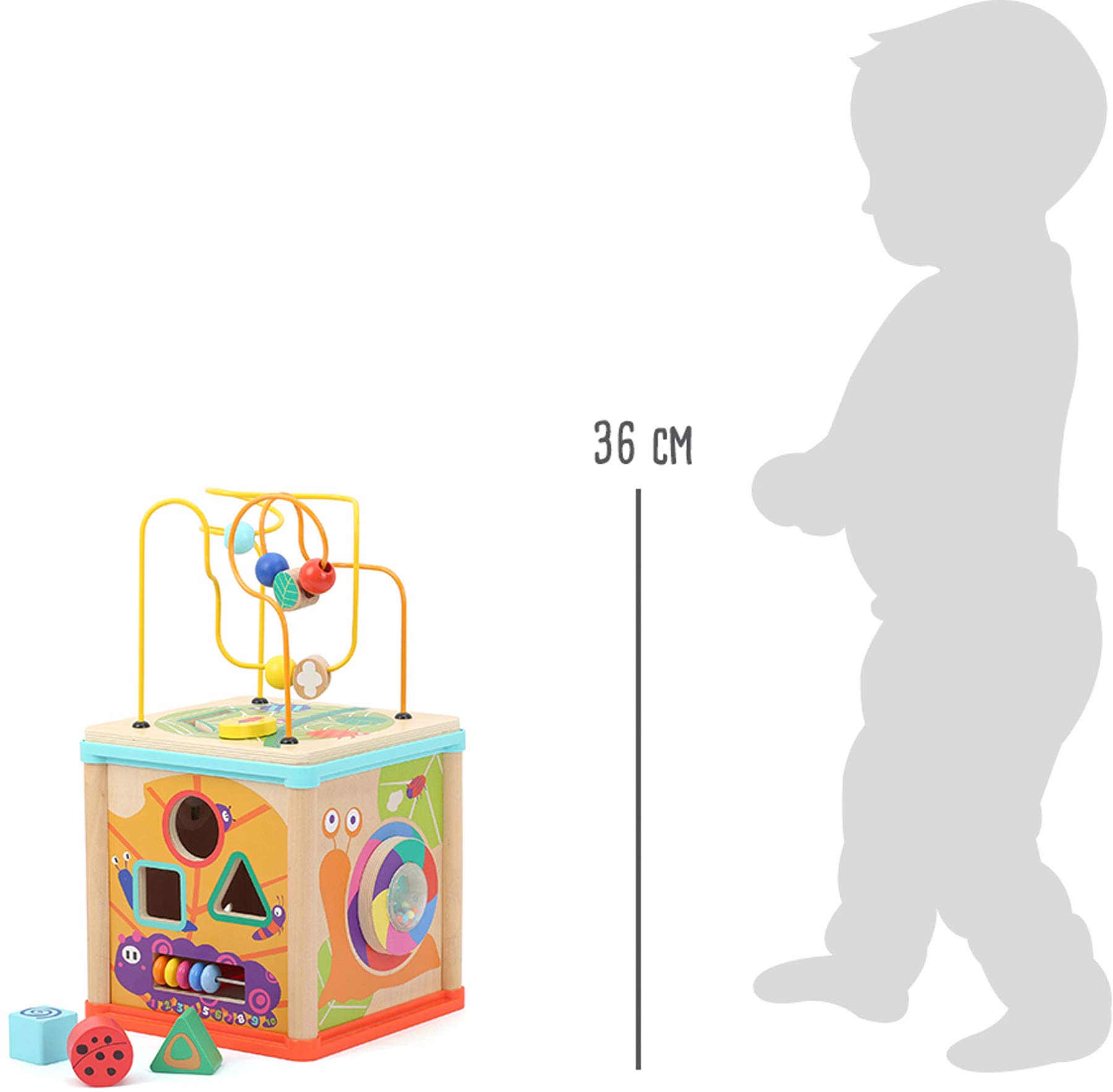 Small Foot- Animale Dado Motorio con Un Divertimento Multifunzionale su 5 Lati, Multicolore, 20 x 20 x 20 centimtres, 10622