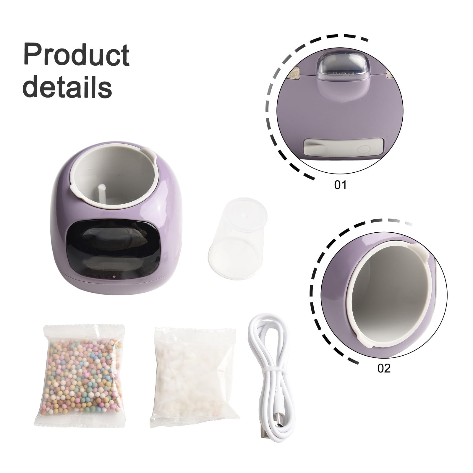 Vaso interattivo con display integrato, per irrigazione automatica e controllo della luce, compagno di giardinaggio elettronico per principianti, design salvaspazio, viola