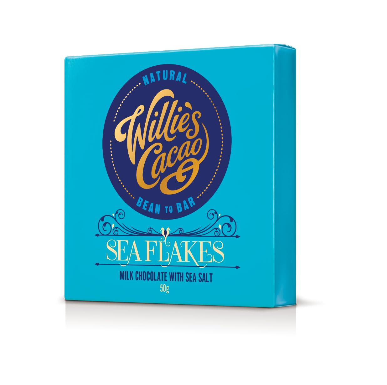 Willie's Cacao Bar - Sea Flakes, Milk Chocolate with Cornish Salt - 50g - Artisan made