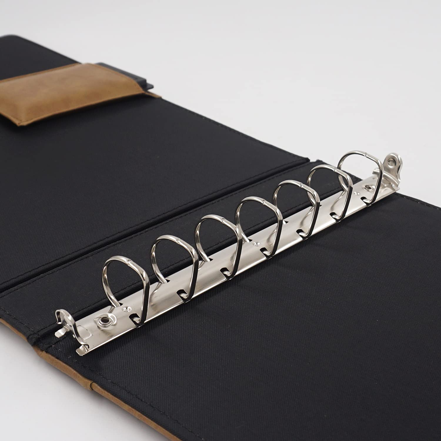 Classeur à carreaux - Look vintage - 7 anneaux avec pochette zippée - Pour feuilles de 22,9 x 33 cm - Capacité : 200 feuilles - 3 par page - Capacité : 600 chèques