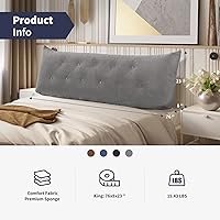 Vista 7 de Almohada de cuña para cama, respaldo triangular grande, almohada de cabecera de cuña, almohadas de respaldo de lectura para sentarse en la cama