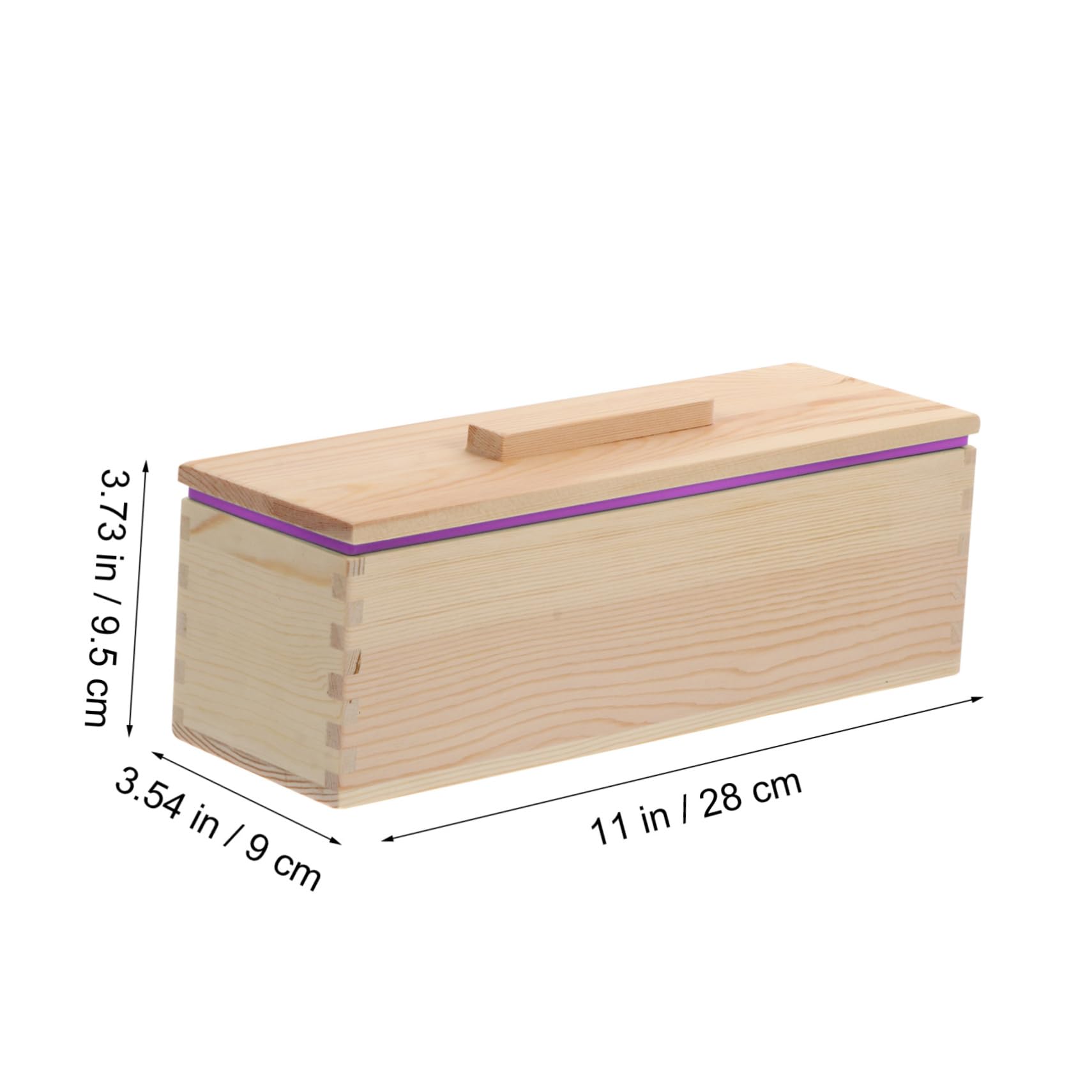Molde de Caja de Madera para Jabón Reutilizable Púrpura