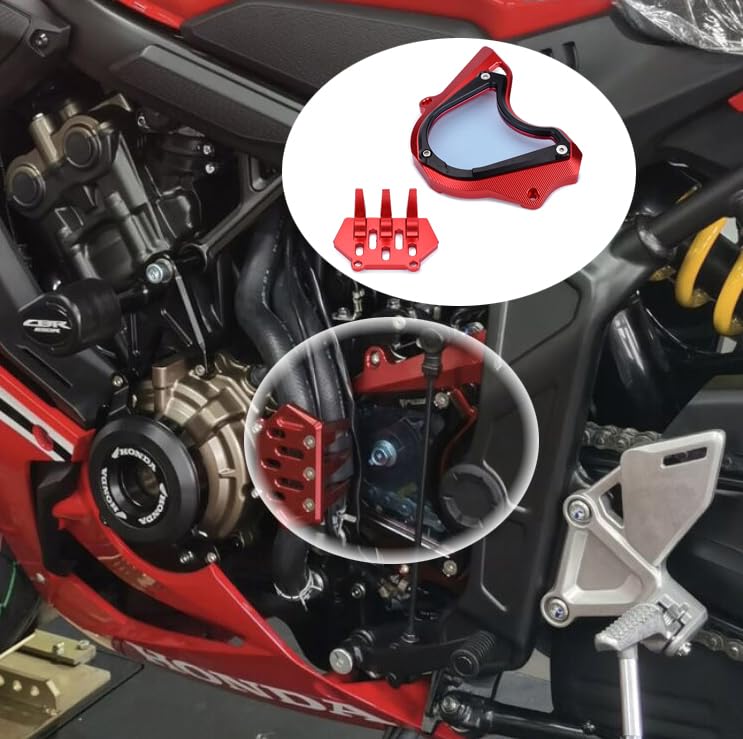 motokano Motorcycle CNC Aluminum Front Chain Sprocket Engine Guard Cover Protector Parts Set for CB650R CBR650R CB650F CBR650F CBR 650R CB 650F (Red)