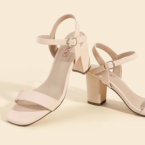 Stunning IDIFU Chunky Heels for Weddings & Special Occasions | Dressy Square Toe Slingbacks