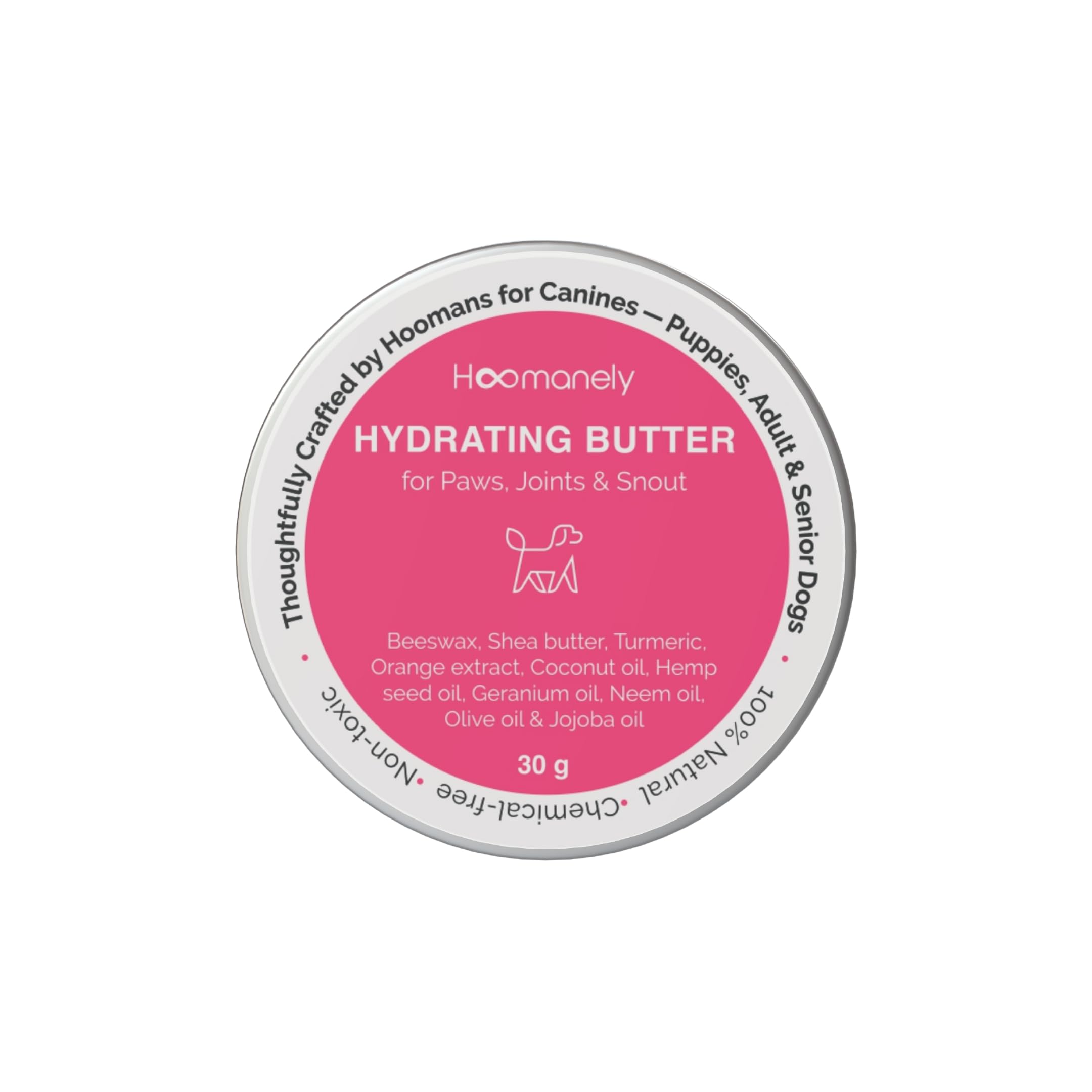 HoomanelyNatural Paw Butter | Soothes & Reliefs Dry Cracked Paws and Elbows | 100% Natural | Paw Butter for Dogs & Cats