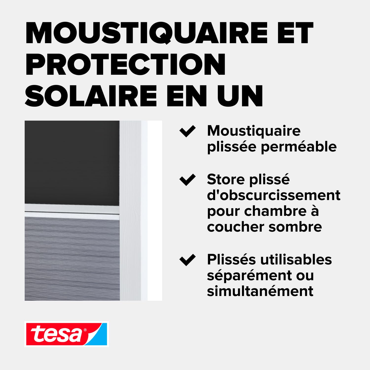 tesa Insect Stop Moustiquaire avec Protection Solaire Premium 116 x 164cm