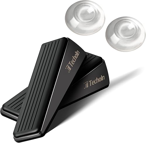 Tope de puerta resistente, cuña de goma, tope de puerta de seguridad de acero inoxidable 304, adecuado para todas las superficies del suelo, con