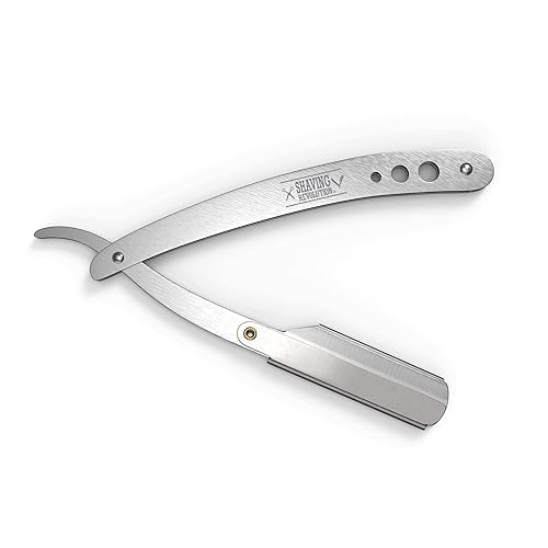 Miniatura 4 de Maquinilla de afeitar de barbero de borde recto para afeitado cercano - Maquinilla de afeitar profesional de hoja recta para hombres con 100