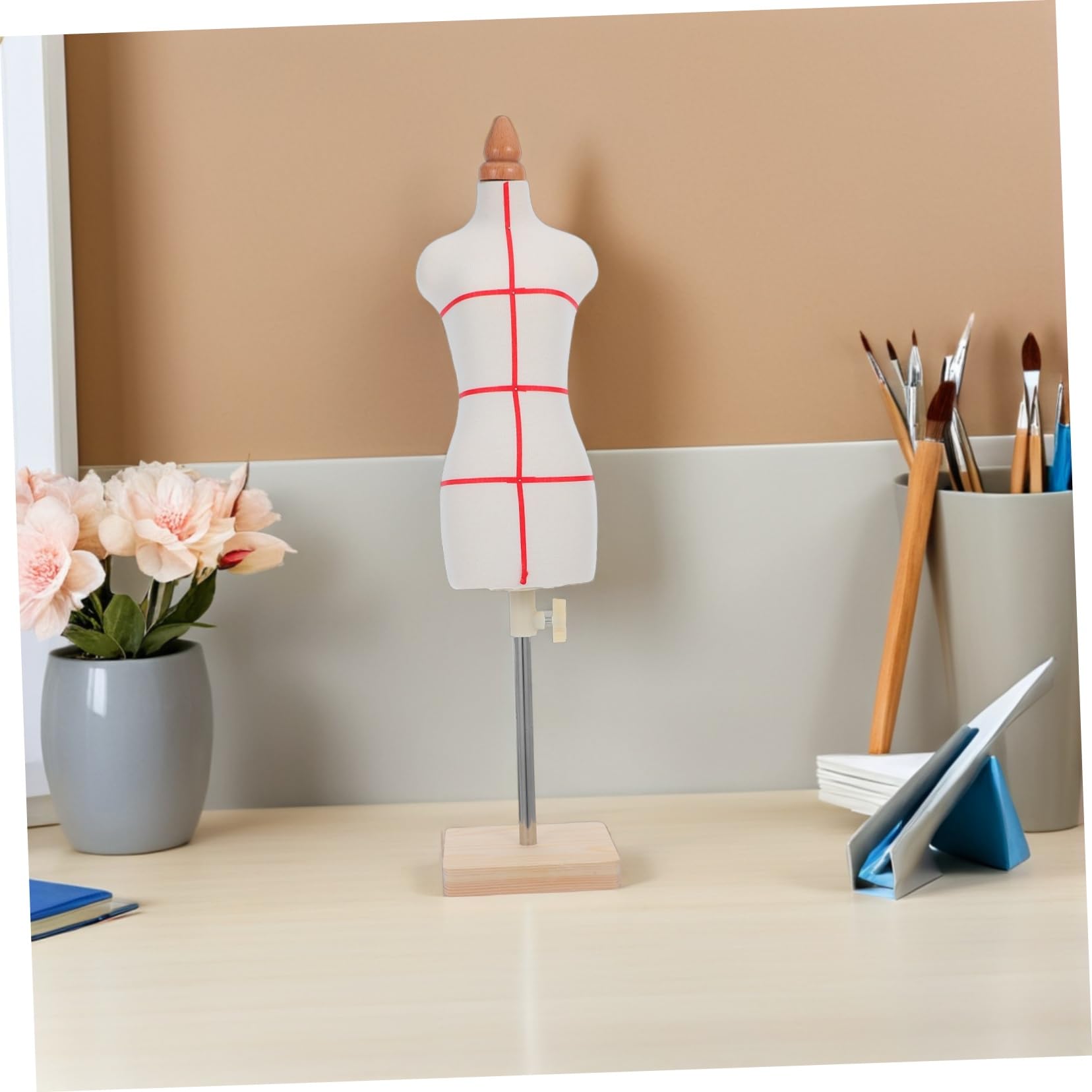 SHINEOFI Manichino da Sarta 1/3 Scala Femminile, Mini Busto Manichino da Cucito, Portatile e Robusto per Principianti e Designer, per Workshop e Corsi di Fashion Design