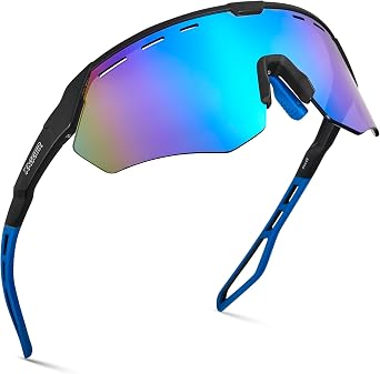Sports Sunglasses for Men Women Cycling Baseball Running Sun Glasses UV400 Protection Wrap Around TR90 Frame