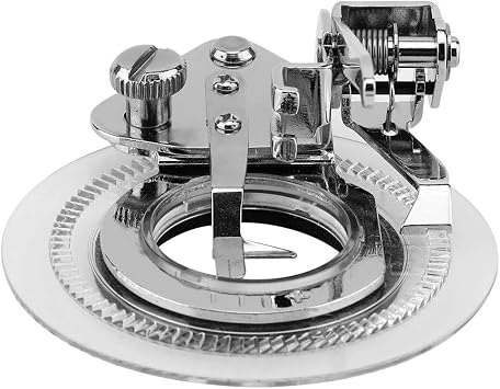 Home Sewing Machine Embroidery Disc Presser Foot for Low Shank Machines, Circular Pattern Flower Stitch, PVC and Alloy, 7.5 cm 2.9 inch