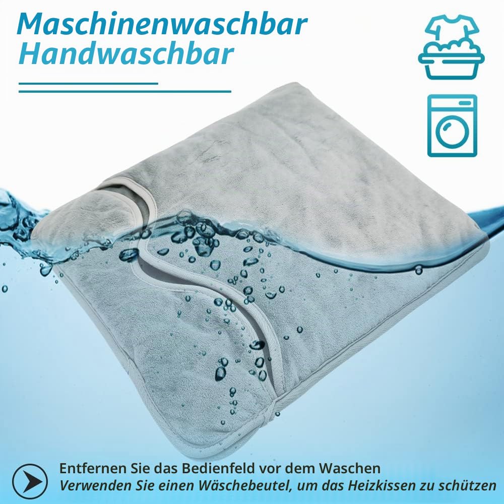 Cuplu Fusswärmer Elektrisch - Kuscheliger Fußwärmer -Automatische Abschaltung - Waschbar-Elektrischer Fußwärmer Schnellheizendes Kissen für Fuß, Rücken und Ganzkörper für Damen Herren (Grau)