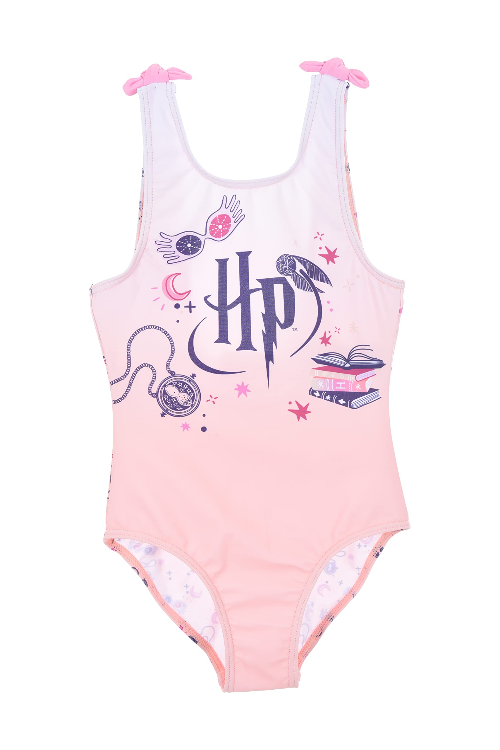 Harry Potter Bañador para Niña, Bañador de Una Pieza, Diseño Hermione Granger y Luna Lovegood, Bañador de Natación, Regalo para Niñas, Talla 5 Años, Rosa